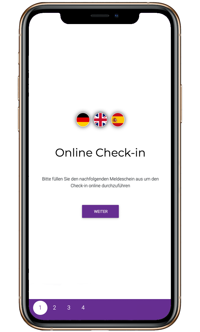 Online Check-In Demo on mobile phone